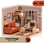 Cozy Living Lounge With Orange Sofa