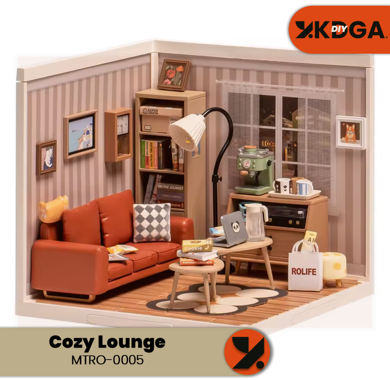 Cozy Living Lounge With Orange Sofa
