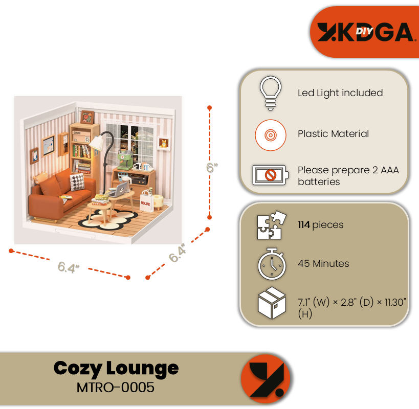 Cozy Living Lounge With Orange Sofa