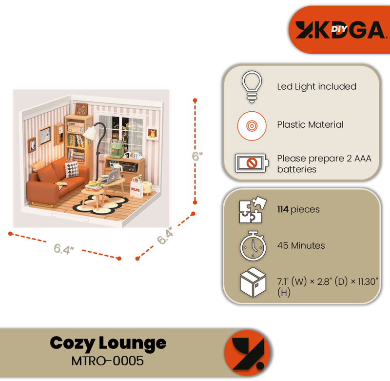 Cozy Living Lounge With Orange Sofa