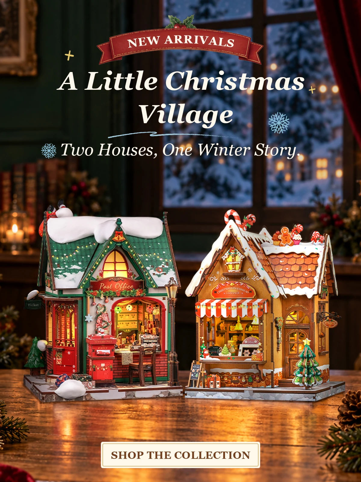 Original CUTEBEE Christmas DIY Miniature Dollhouse Kit Gift for Adults 1:18 Gingerbread House 3D Puzzles Model Building Set
